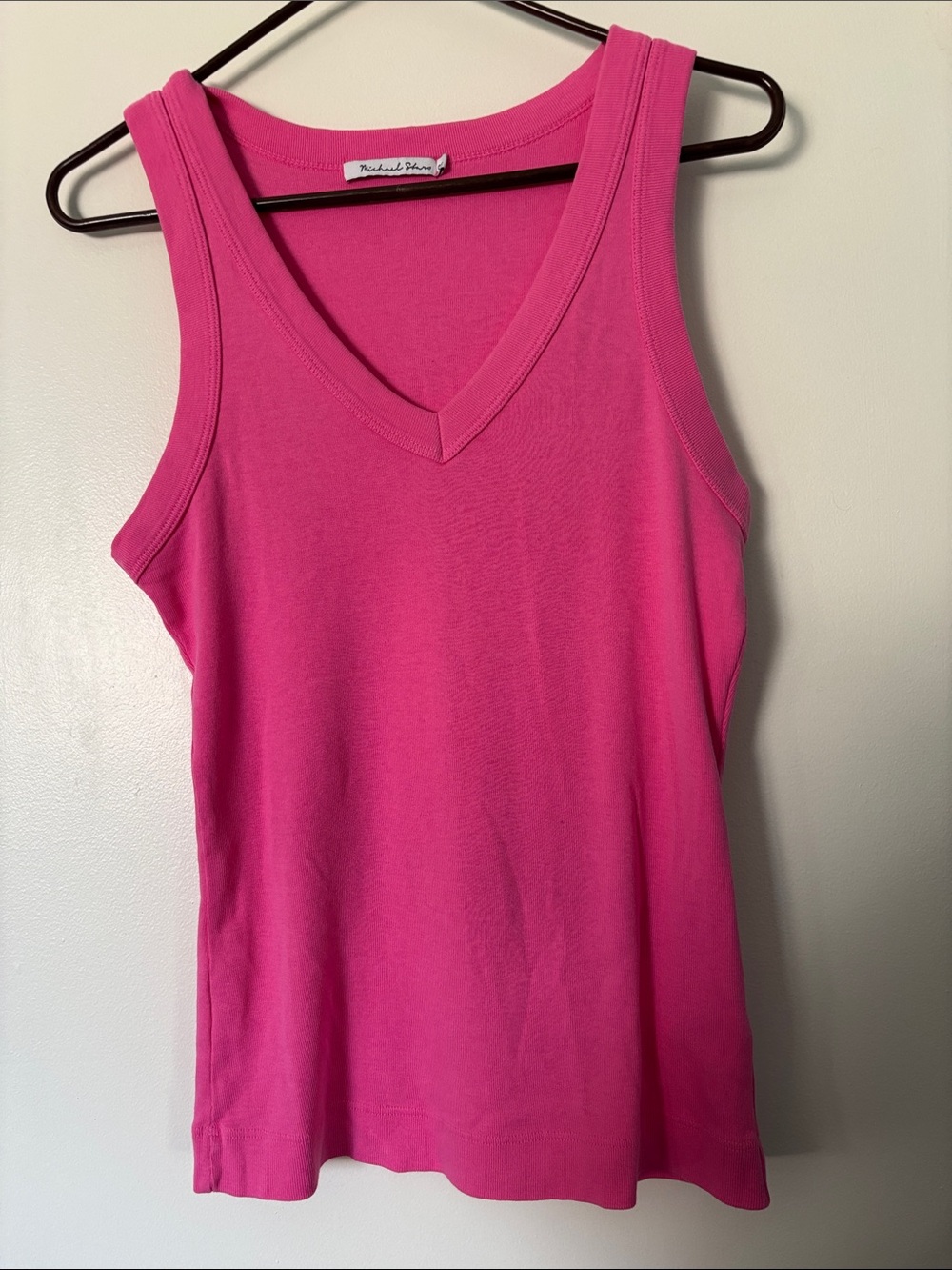 Michael Stars Pink V-Neck Tank Top OS one size